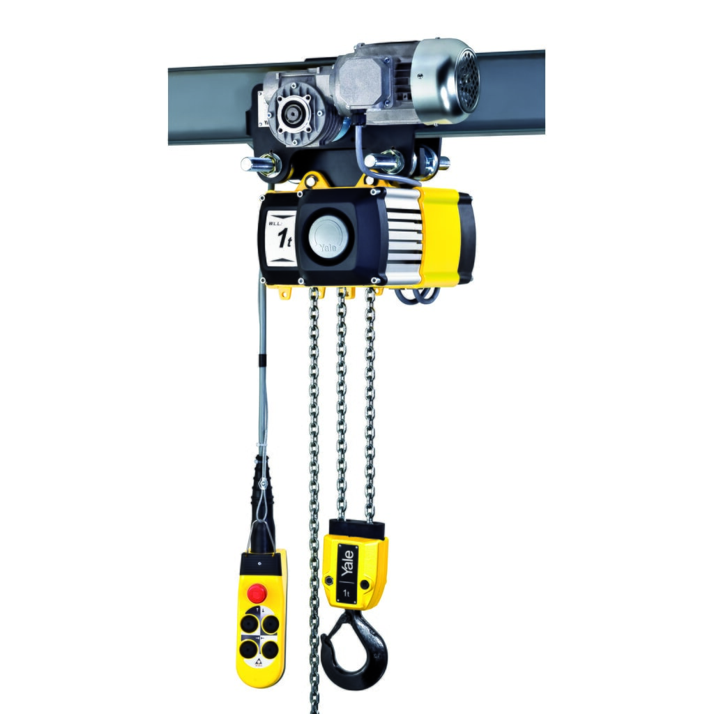 Yale® Elektrokettenzug CPV 2-4/VTE0,5-18, mit Elektrofahrwerk, Tragkraft 250 kg Produktabbildung: Yale® Elektrokettenzug CPV 2-4/VTE0,5-18, mit Elektrofahrwerk, Tragkraft 250 kg