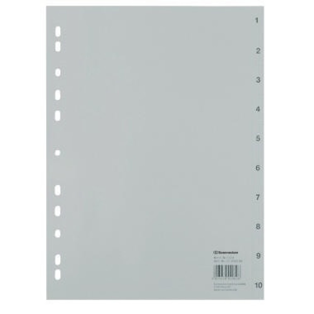 Produktabbildung: Soennecken Register 1519 1-10 DIN A4 volle Höhe PP grau