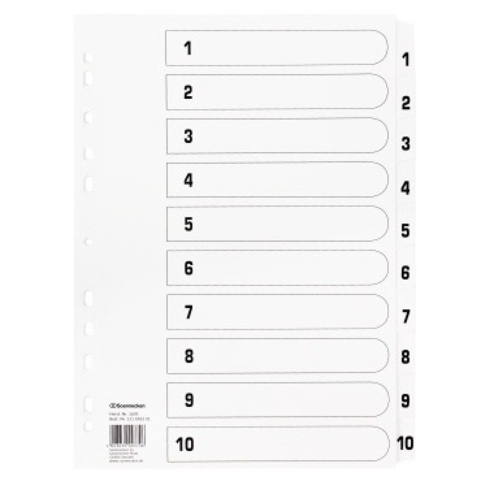Produktabbildung: Soennecken Register Mylar 1605 1-10 weiß