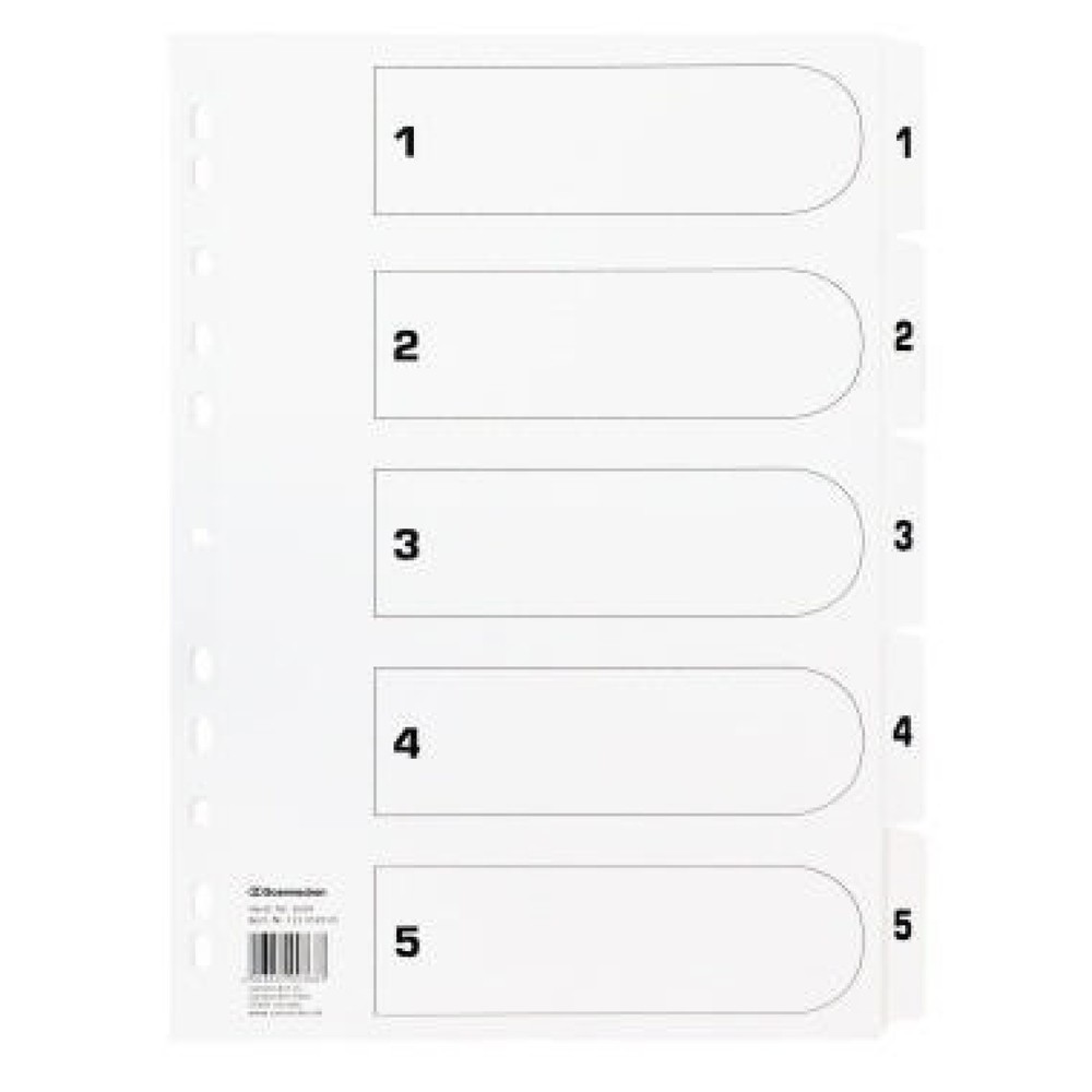 Produktabbildung: Soennecken Register Mylar 1604 1-5 weiß
