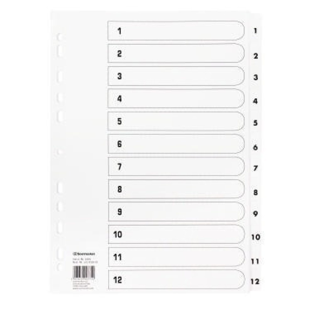 Produktabbildung: Soennecken Register Mylar 1606 1-12 weiß