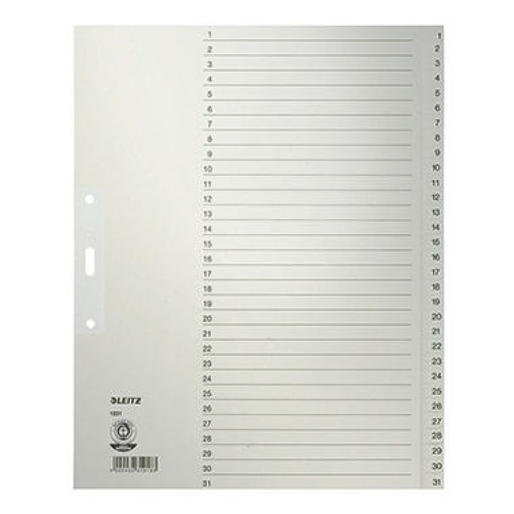 Produktabbildung: Leitz Register 12310085 DIN A4 1-31 volle Höhe Papier grau