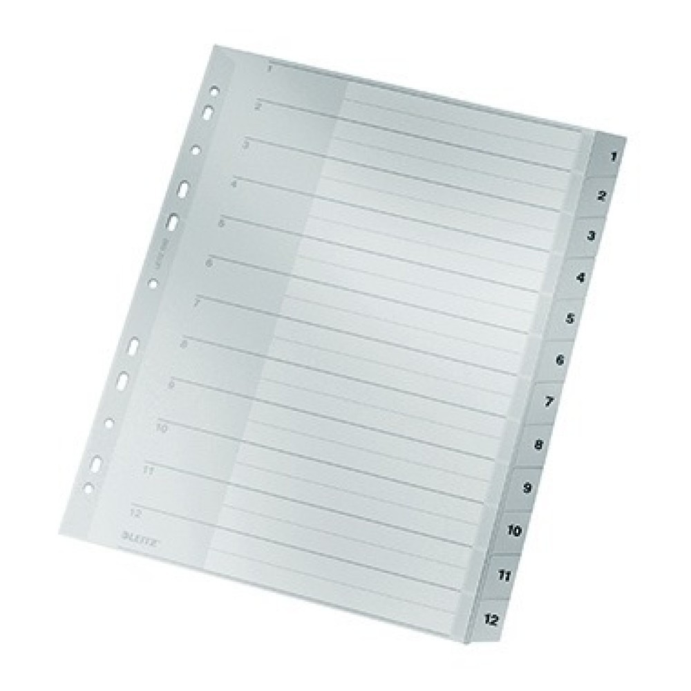 Produktabbildung: Leitz Register 12820000 DIN A4 1-12 Polypropylen grau