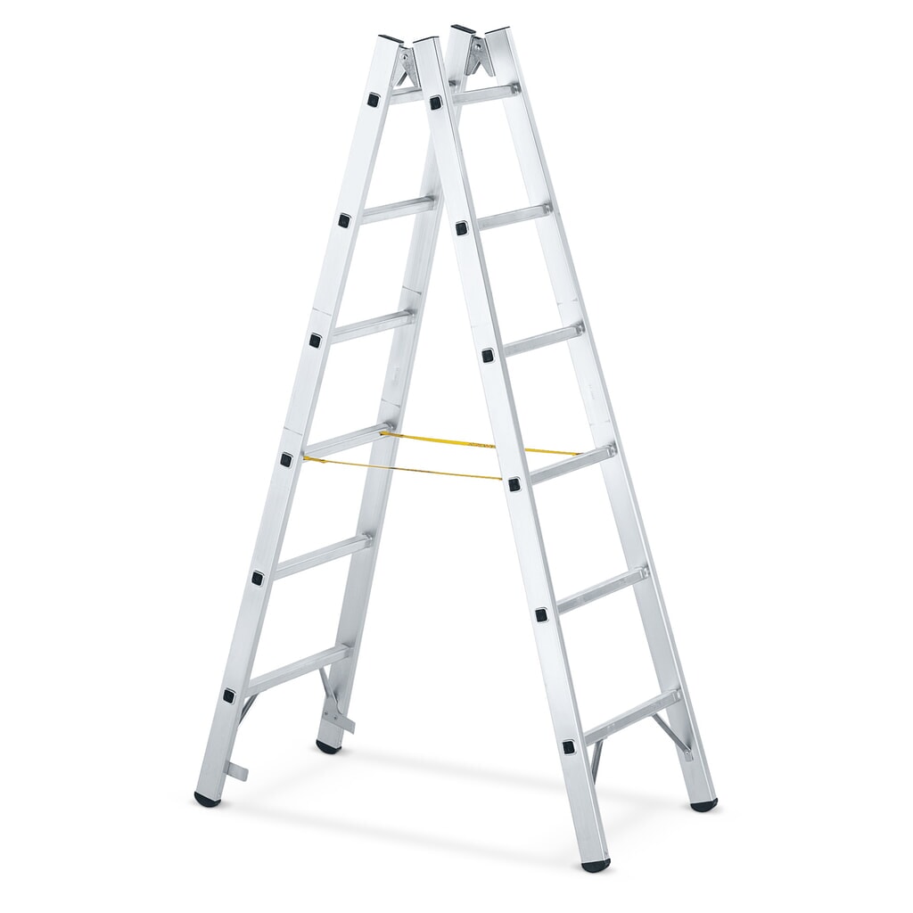 Produktabbildung: ZARGES Aluminium-Sprossenleiter, 2-seitig begehbar, Standhöhe 1 m