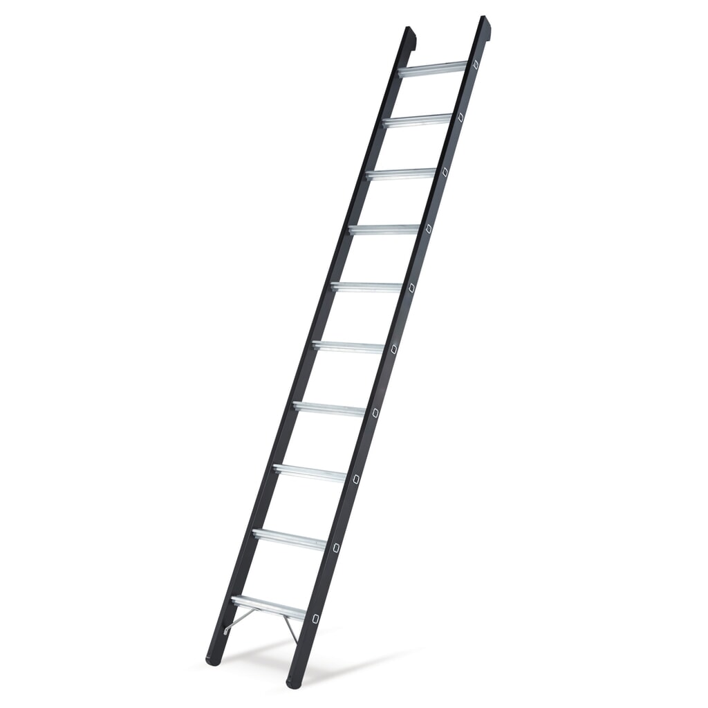ZARGES Eloxierte Anlegeleiter, Standhöhe 0,75 m Produktabbildung: ZARGES Eloxierte Anlegeleiter, Standhöhe 0,75 m