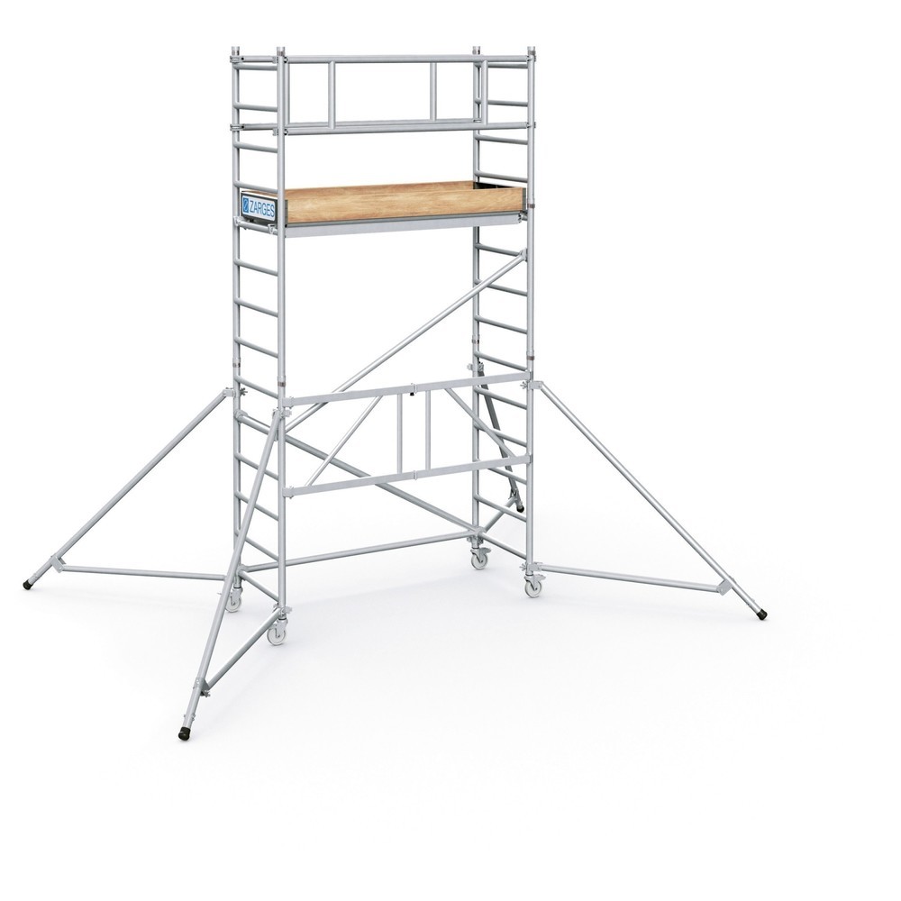 Produktabbildung Nr. 1: ZARGES Klappgerüst PaxTower 1T, Plattform-/Standhöhe 2,55 m, mit Bordbrettern und zusätzl. Geländerstreben