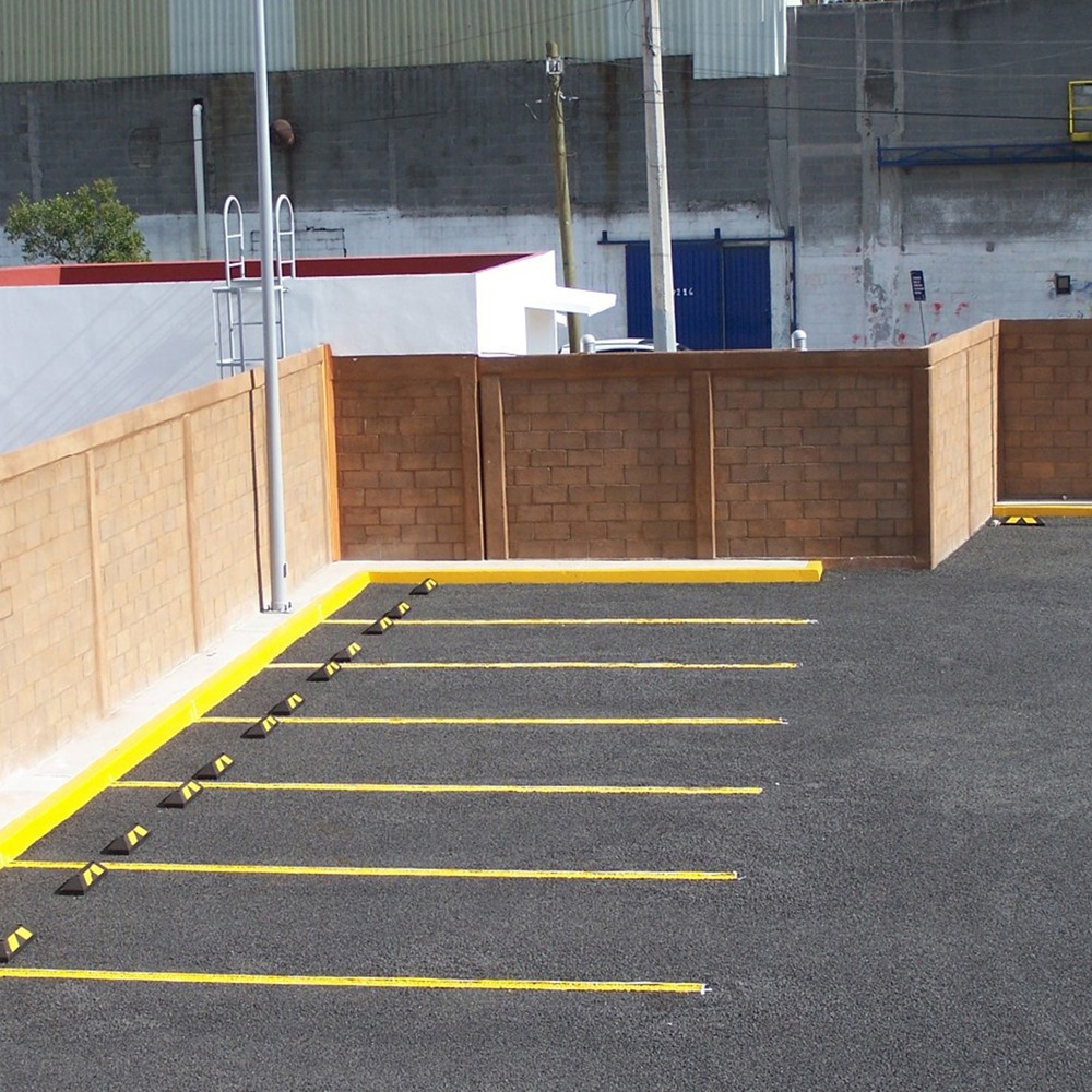 Obrázok výrobku: Zastavovacia lišta Justrite® Mini Park-It®, recyklovaná guma, šírka 550 mm, čierno-žltá