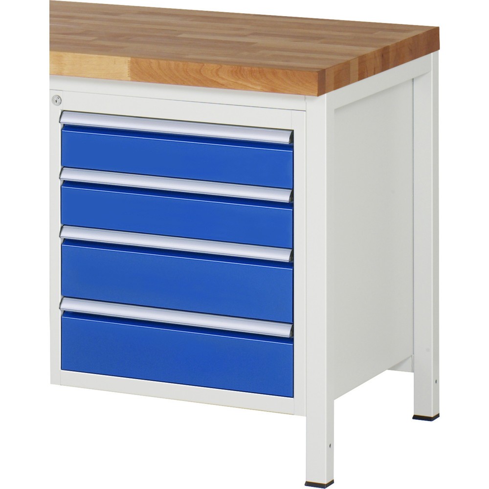 Obrázok výrobku: Zásuvková skriňa RAU série 7000, podstavný kontajner, v × š × h 620 × 580 × 650 mm, 4 zásuv. 2 × 120, 2 × 150 mm