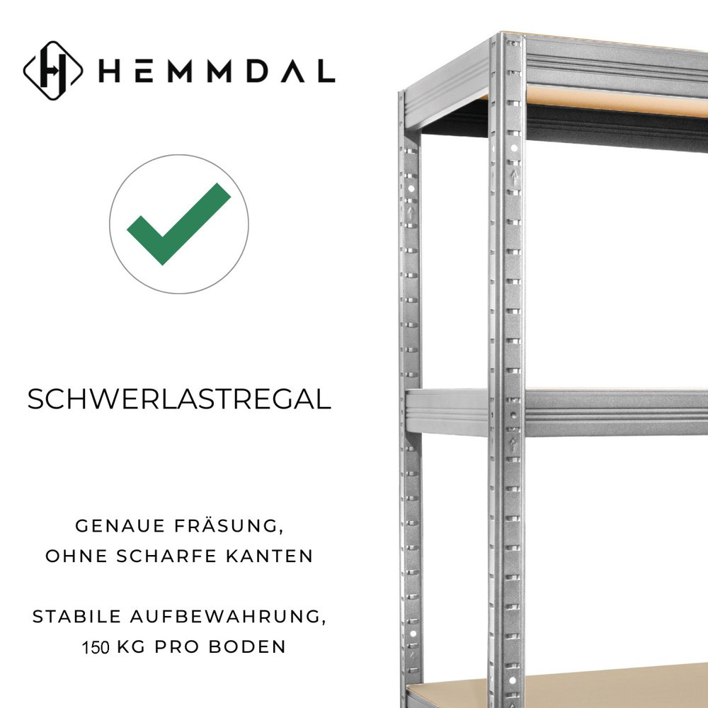 Číslo obrázku produktu 5: Zátěžový regál HEMMDAL typ M, grafitová šedá – 180 x 120 x 45 cm - až 1000 kg
