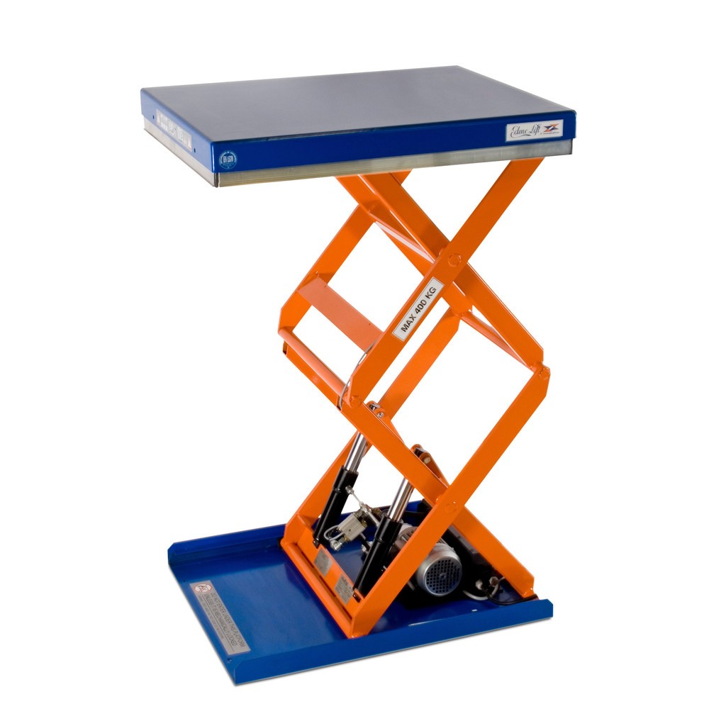 Obrázok výrobku: Zdvíhací stôl s dvojitým nožnicovým mechanizmom EdmoLift® radu T, nosnosť 500 kg, plošina cca 900 x 700 mm