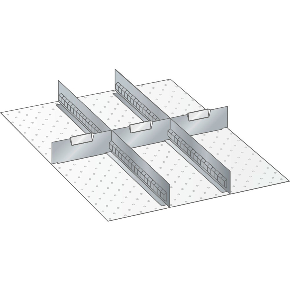 Zdjęcie produktu: Zestaw ścianek szczelinowych i płyt rozdzielających LISTA 27x36E, (szer. x gł.) 459 x 612 mm, 2 ścianki szczelinowe, 3 płyty rozdzielające, do wysokości przodu 75 mm