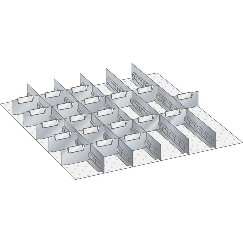 Zdjęcie produktu: Zestaw ścianek szczelinowych i płyt rozdzielających LISTA 36x36E, (szer. x gł.) 612 x 612 mm, 5 ścianek szczelinowych, 20 płyt rozdzielających, do wysokości przodu 50 mm