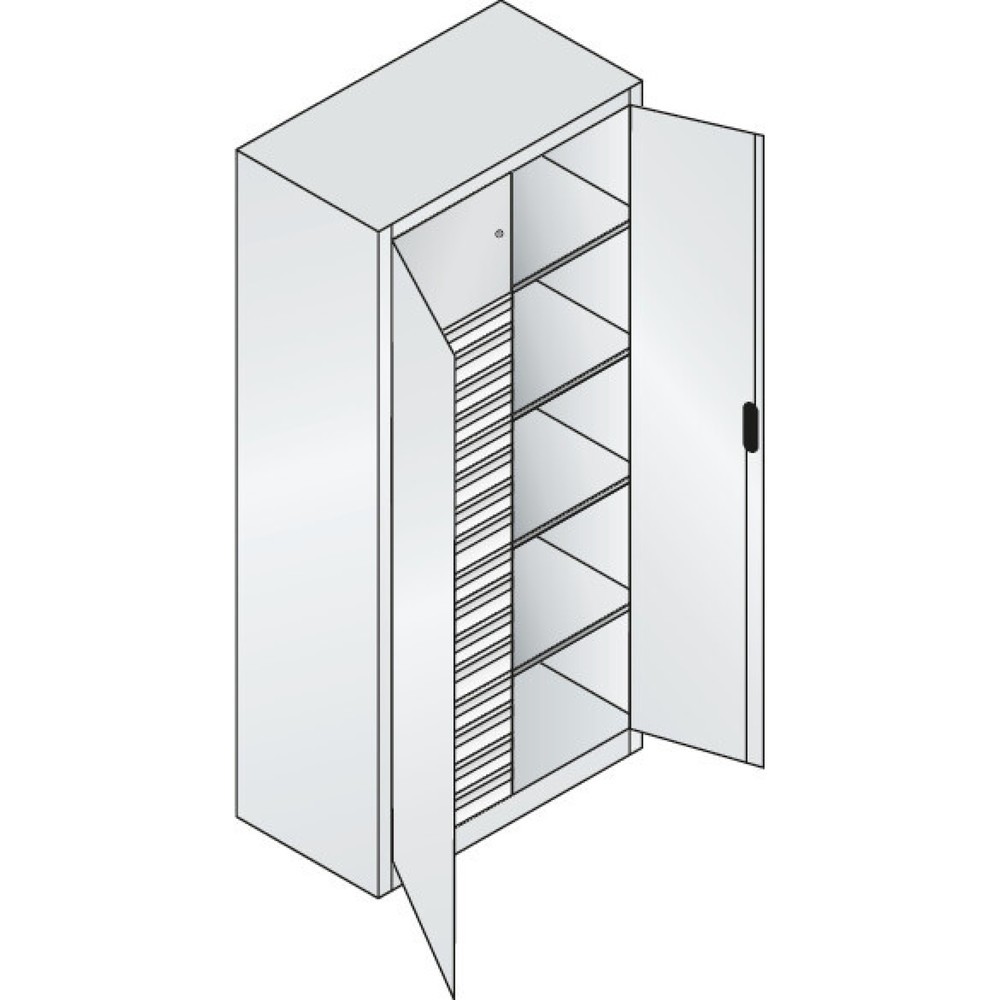 Productafbeelding nr. 4: Draaideurkast, cap. 700 kg, 195x93x50cm, lichtgrijs, robijnrood