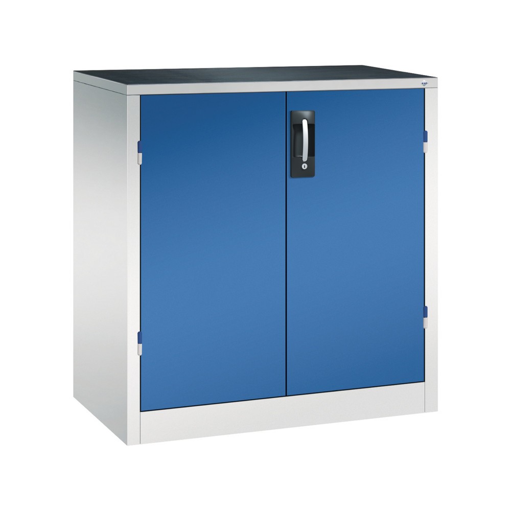 Product afbeelding: Zwaarlastkast met opensl. deuren, cap. 700 kg, 100x93x50cm, lichtgrijs, gentiaanblauw