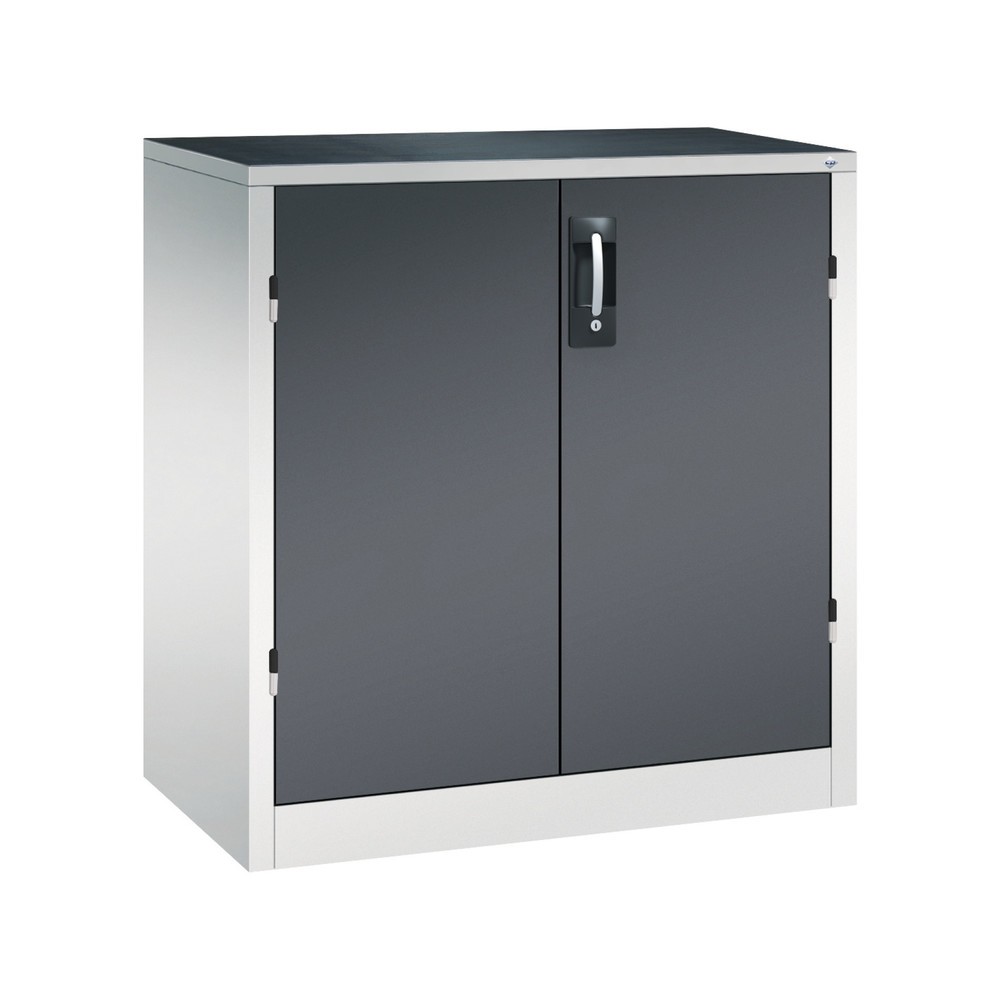 Product afbeelding: Zwaarlastkast met opensl. deuren, cap. 700 kg, 100x93x50cm, lichtgrijs, zwartgrijs