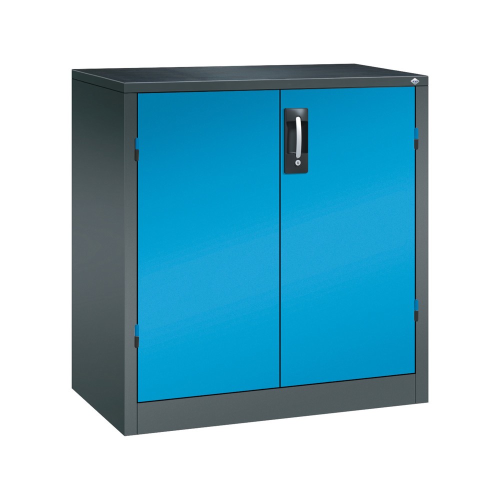 Product afbeelding: Zwaarlastkast met opensl. deuren, cap. 700 kg, 100x93x50cm, antracietgrijs, lichtblauw