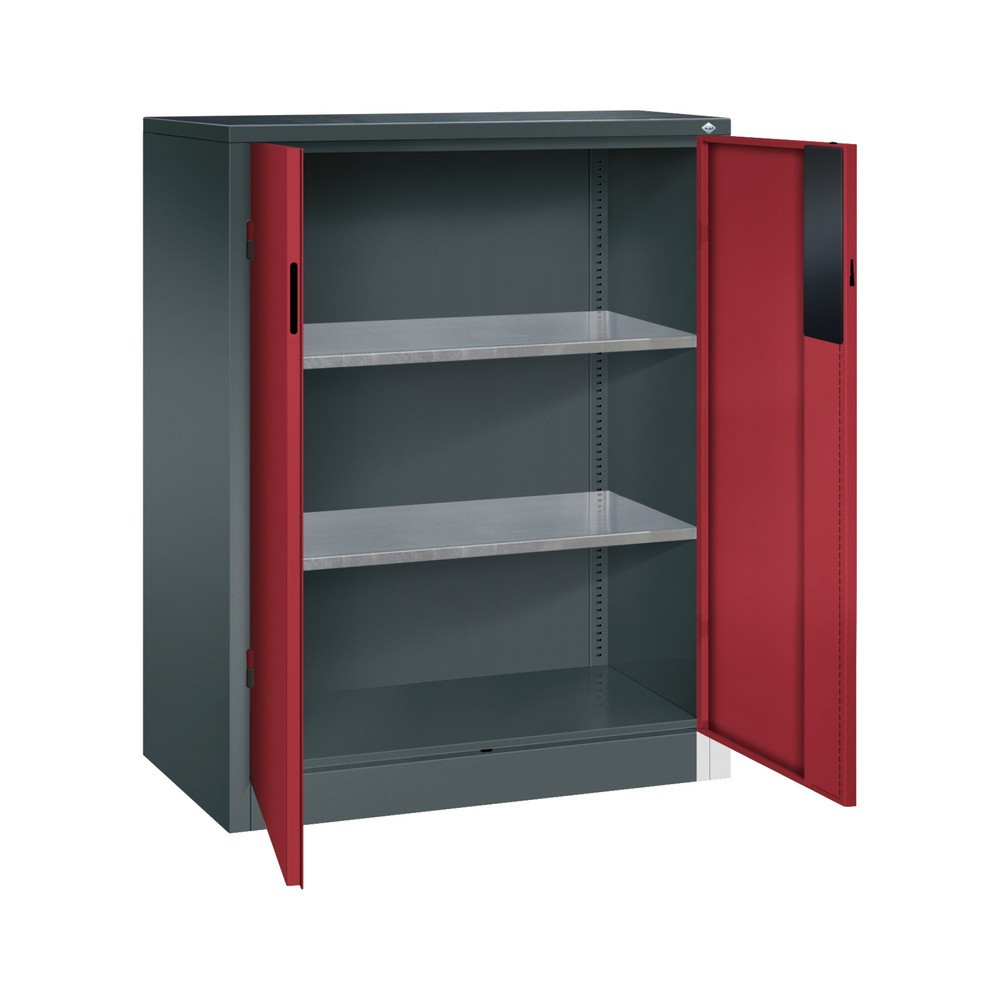 Productafbeelding nr. 5: Zwaarlastkast met opensl. deuren, cap. 700 kg, 120x93x50cm, antracietgrijs, robijnrood