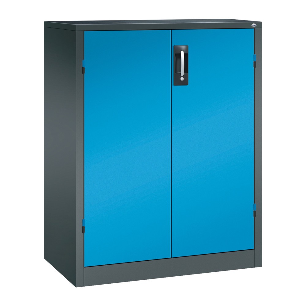 Product afbeelding: Zwaarlastkast met opensl. deuren, cap. 700 kg, 120x93x50cm, antracietgrijs, lichtblauw