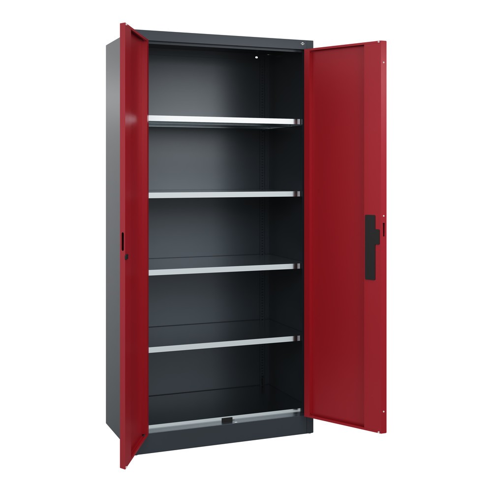 Productafbeelding nr. 6: Draaideurkast, cap. 700 kg, 195x93x50cm, antracietgrijs, robijnrood