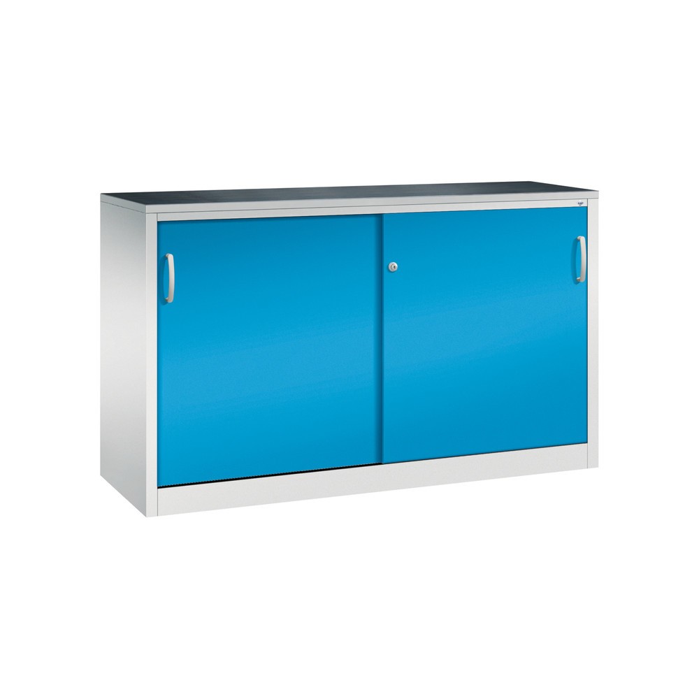 Product afbeelding: Zwarelast-schuifdeurenkast C+P, hxbxd 1.000 x 1.600 x 500 mm, lichtgrijs, lichtblauw