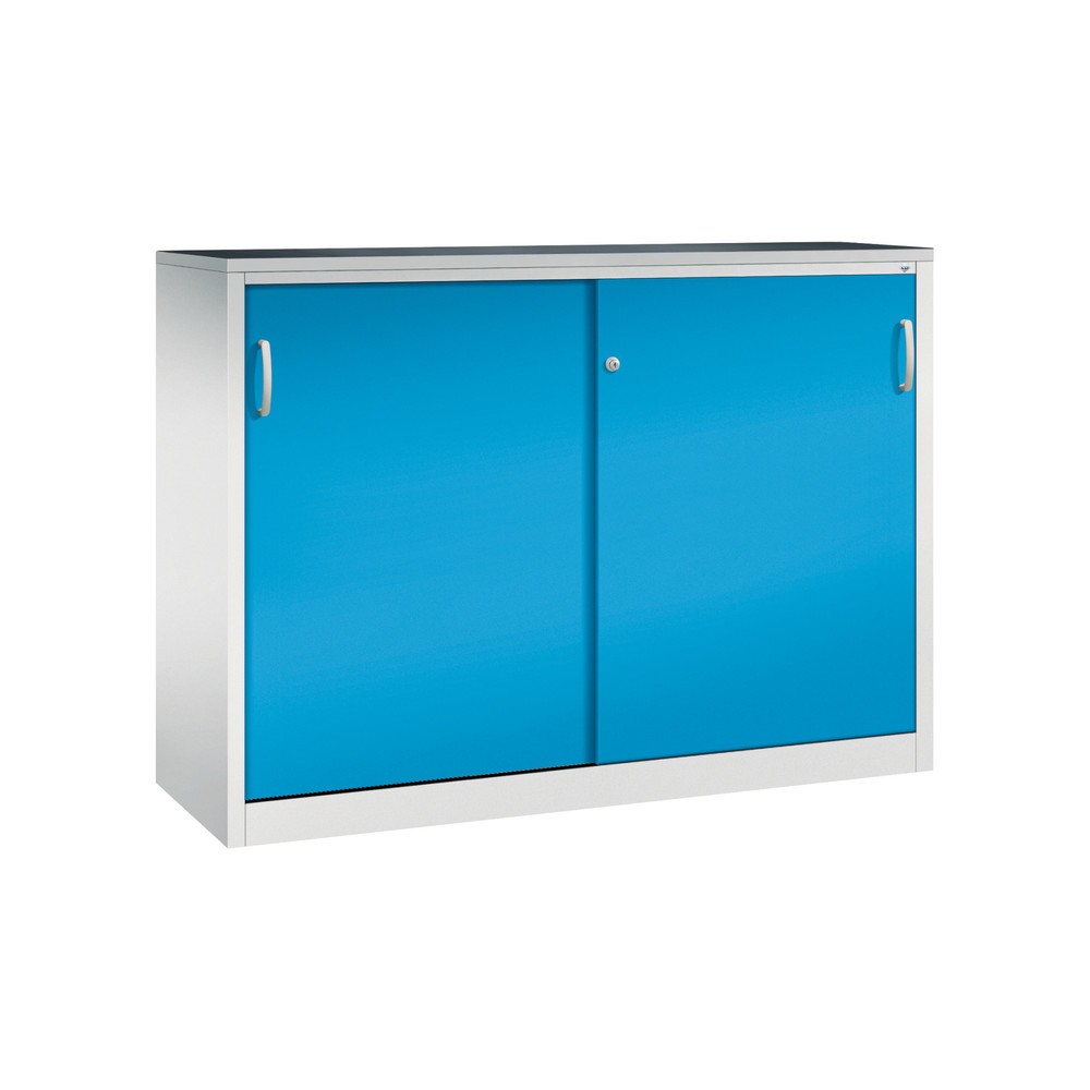 Product afbeelding: Zwarelast-schuifdeurenkast C+P, hxbxd 1.200 x 1.600 x 500 mm, lichtgrijs, lichtblauw