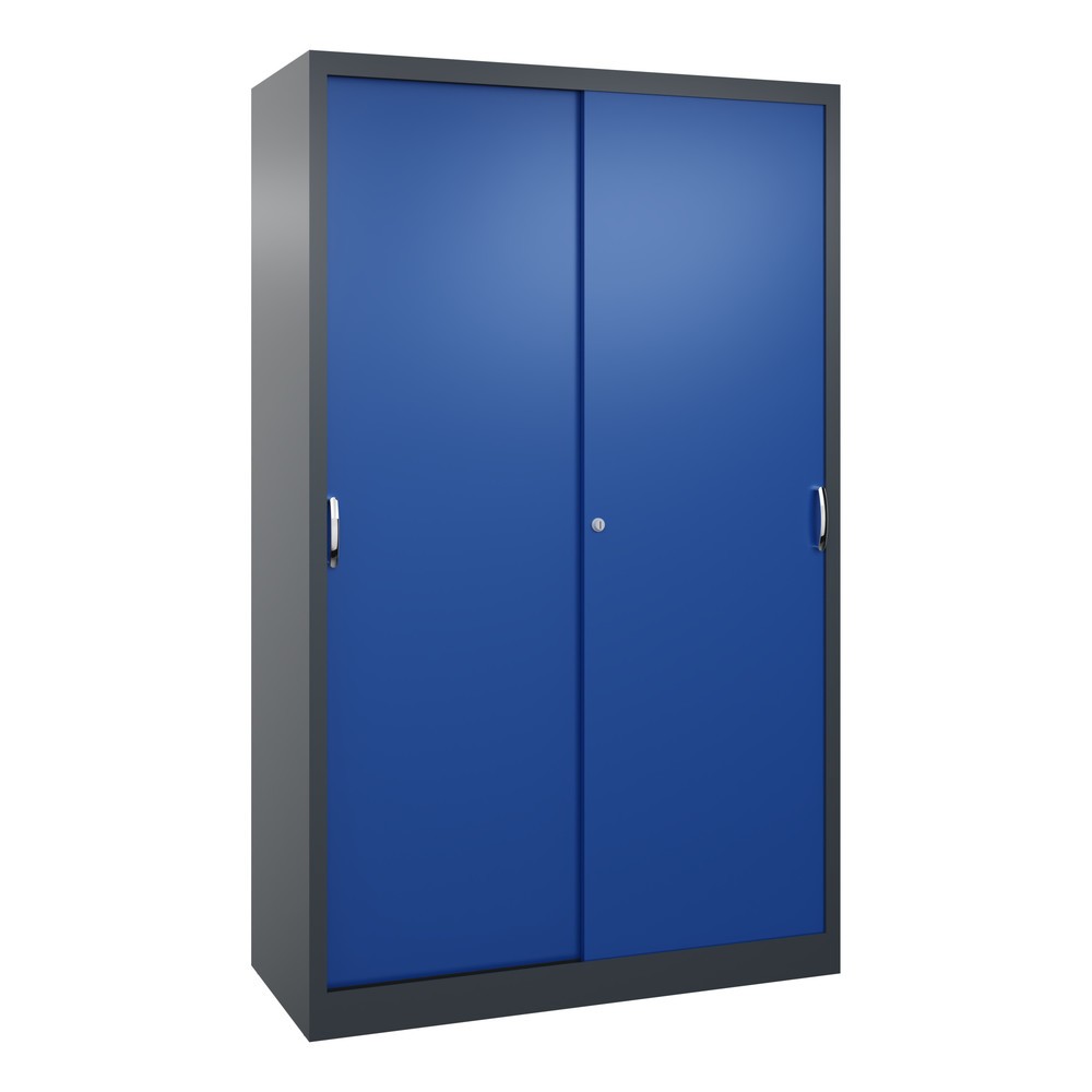 Product afbeelding: Zwarelast-schuifdeurenkast C+P, hxbxd 1.950 x 1.200 x 500 mm, antracietgrijs, gentiaanblauw