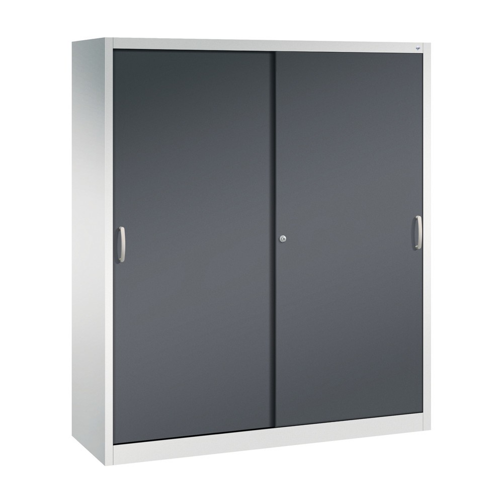 Product afbeelding: Zwarelast-schuifdeurenkast C+P, hxbxd 1.950 x 1.600 x 500 mm, lichtgrijs, zwartgrijs