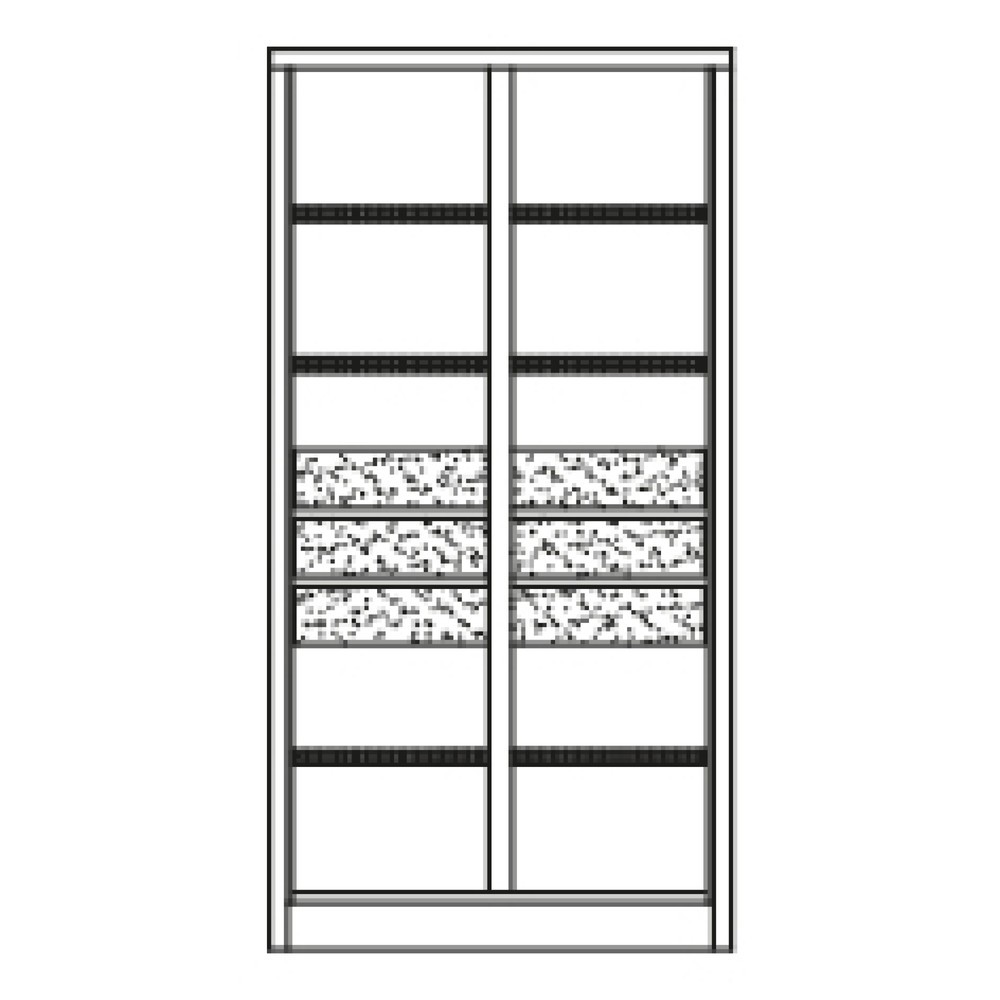 Productafbeelding nr. 6: Zwarelastkast PAVOY Premium met middenwand, 6 legborden + laden 6x125 mm, gentiaanblauw, lichtgrijs