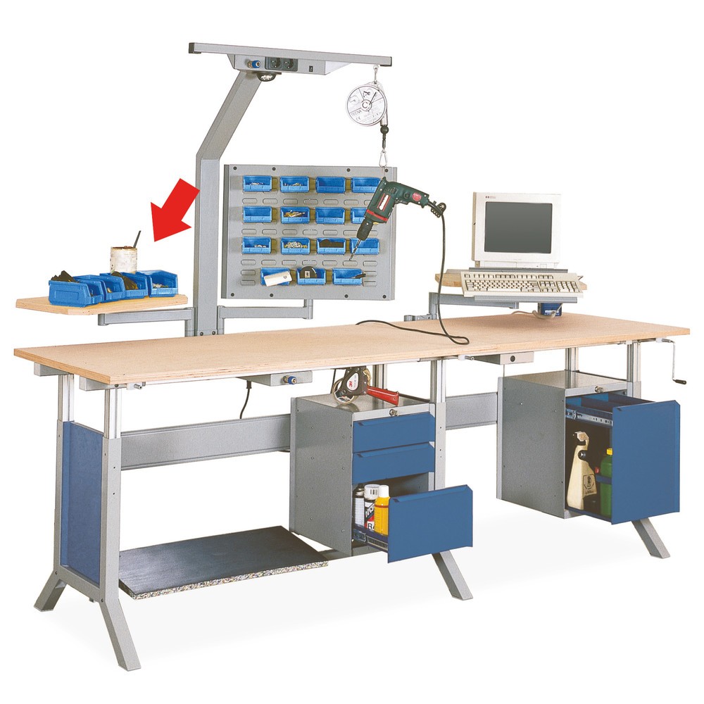Product afbeelding: Zwenkarm met oplegplaat voor werktafel, bxd 600 x 350 mm