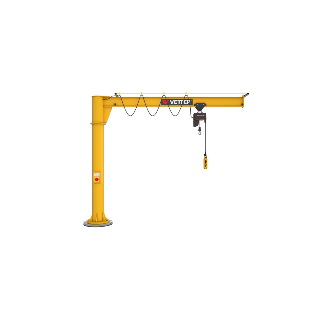Product afbeelding: Zwenkkraan VETTER® incl. elektrische takel LIFTKET, kolomuitvoering, 360° zwenkbereik, reikwijdte 3.000 mm, draagvermogen 125 kg