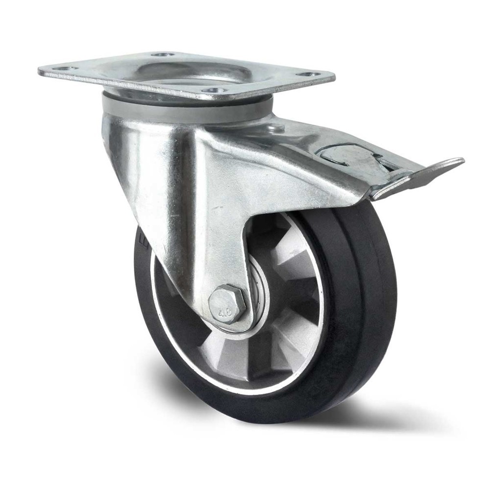Product afbeelding: Zwenkwiel met volledige vastzetrem ø 125 mm serie BAF4 dubbele kogellager