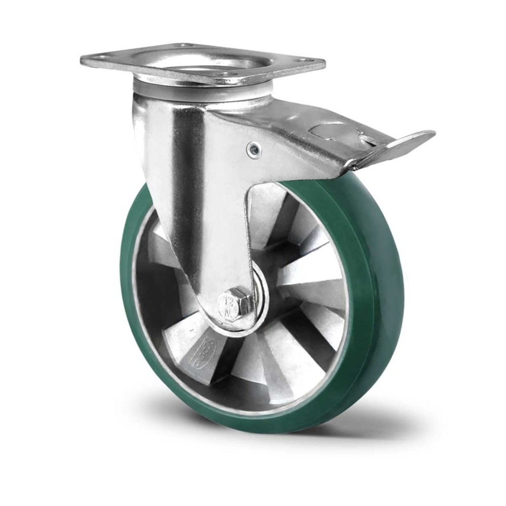 Product afbeelding: Zwenkwiel met volledige vastzetrem ø 125 mm serie BAX7 dubbele kogellager