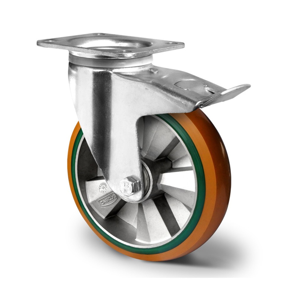 Product afbeelding: Zwenkwiel met volledige vastzetrem ø 125 mm serie BAY5 dubbele kogellager