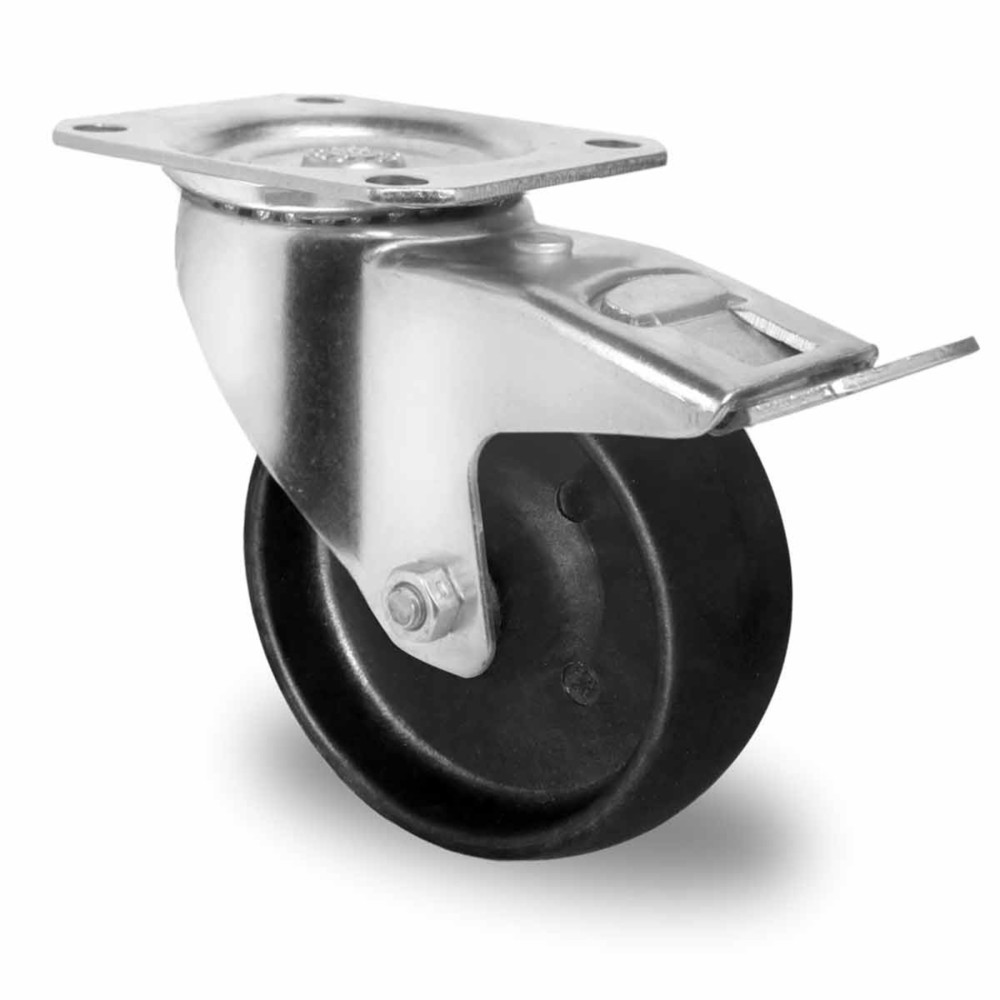 Product afbeelding: Zwenkwiel met volledige vastzetrem ø 100 mm serie C4C4 glijlager
