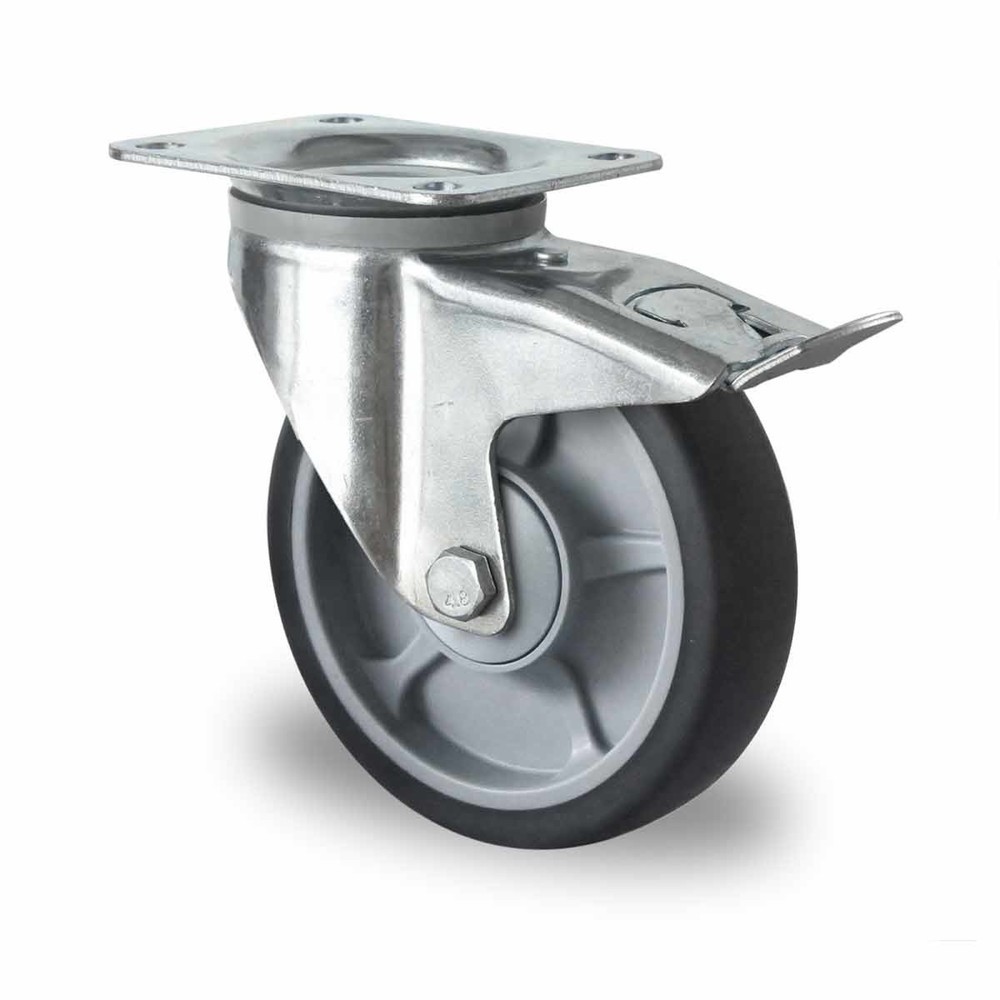 Product afbeelding: Zwenkwiel met volledige vastzetrem ø 100 mm serie P2G2 kogellager