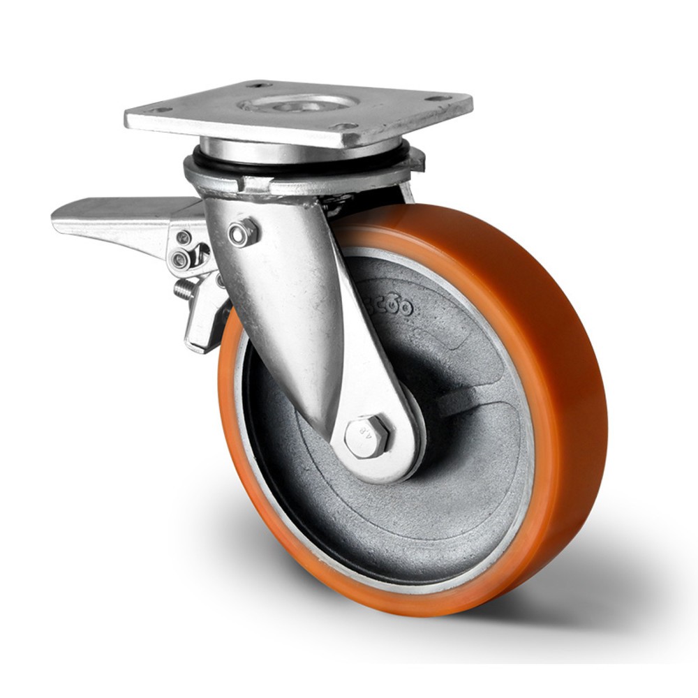Product afbeelding: Zwenkwiel met voorlopende volledige vastzetrem ø 125 mm serie I2U5 dubbele kogellager