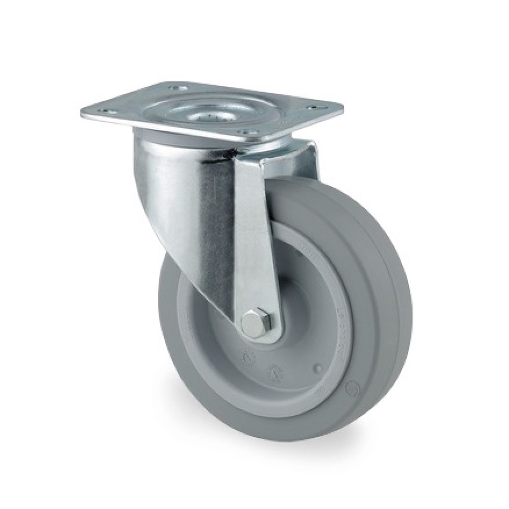 Product afbeelding: Zwenkwiel TENTE elastisch rubber, rollager, zwenklagerbescherming, laat geen strepen achter, Ø x breedte 100 x 50 mm, cap. 160 kg