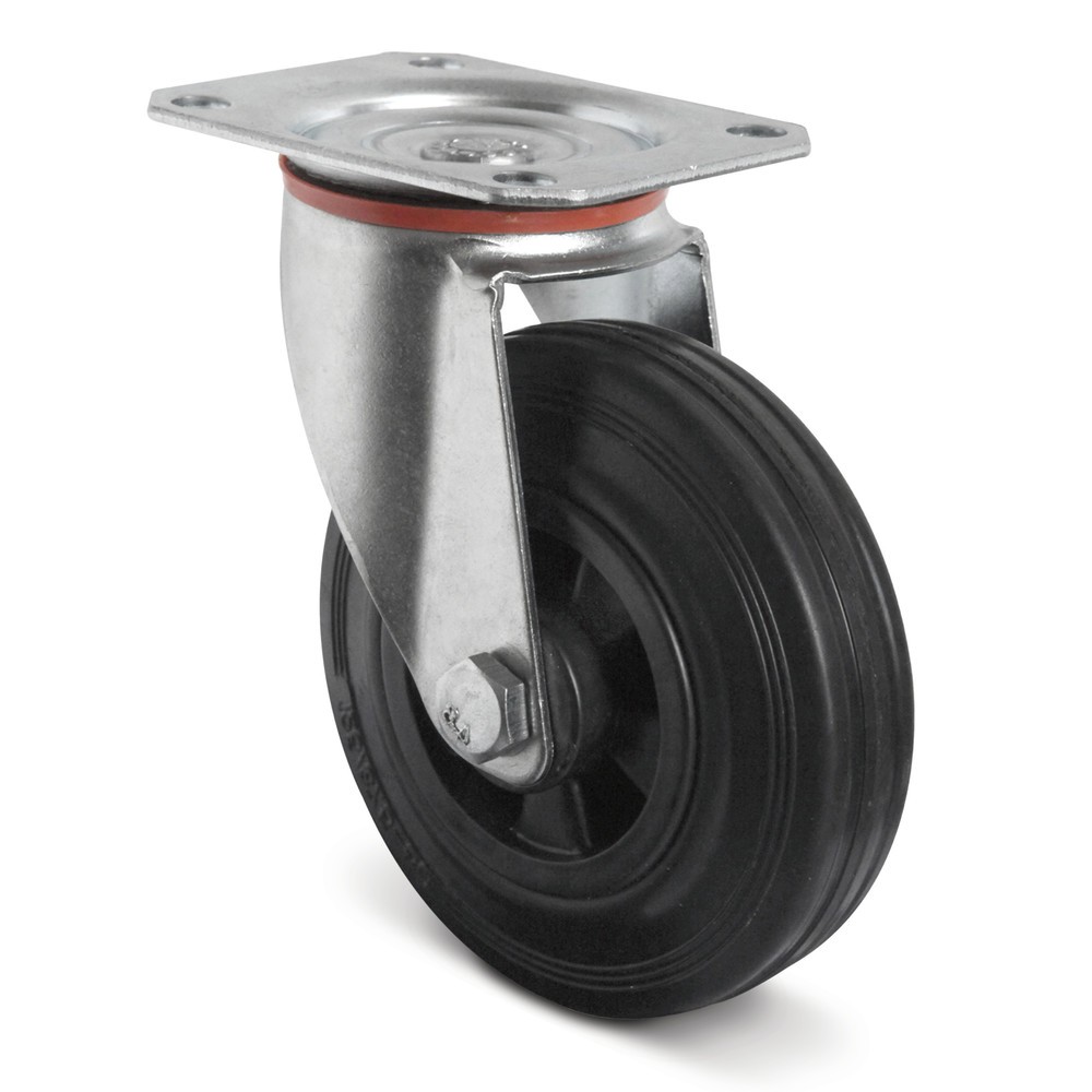 Product afbeelding: Zwenkwiel van massief rubber, PP-velg, Ø x breedte 80 x 35 mm, cap. 70 kg
