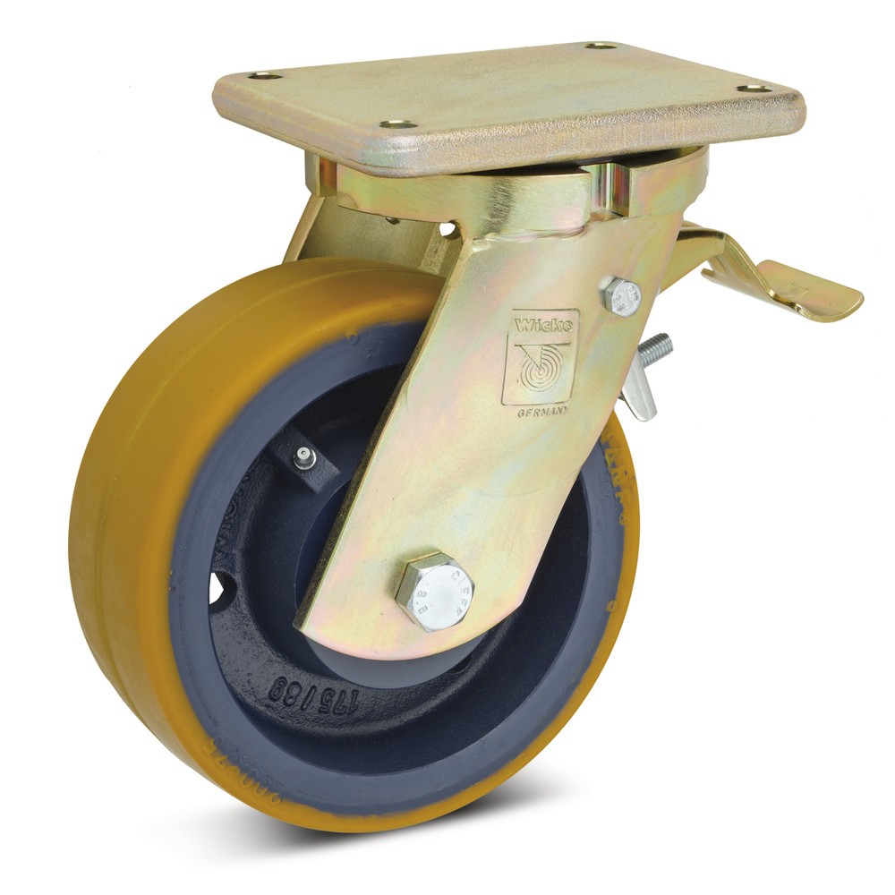 Product afbeelding: Zwenkwiel voor zware lasten Wicke, incl. vastzetrem, Ø x breedte 150 x 60 mm, cap. 800 kg