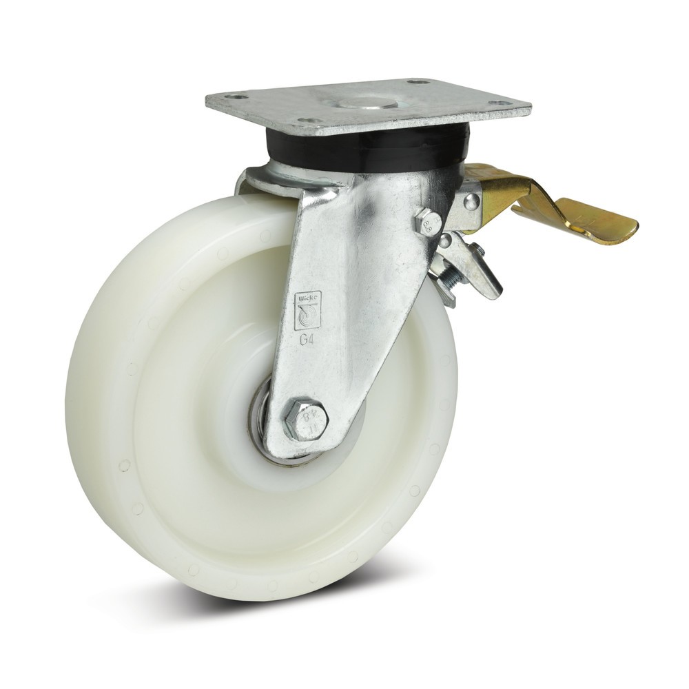 Product afbeelding: Zwenkwiel voor zware lasten Wicke polyamide, incl. vastzetrem in de voorloop, Ø x breedte 125 x 45 mm, cap. 600 kg
