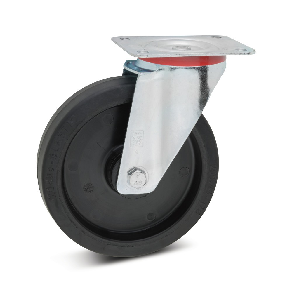 Product afbeelding: Zwenkwiel Wicke van elastisch massief rubber, velg van kunststof, Ø x breedte 100 x 36 mm, cap. 180 kg