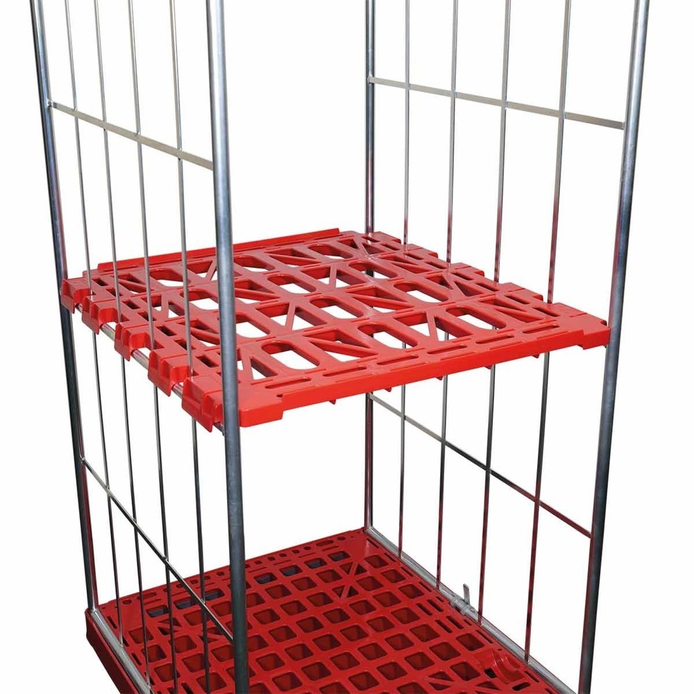 Produktabbildung Nr. 1: Zwischenboden aus HDPE für Rollbehälter Classic 3-seitig, BxT 710 x 760 mm, feuerrot